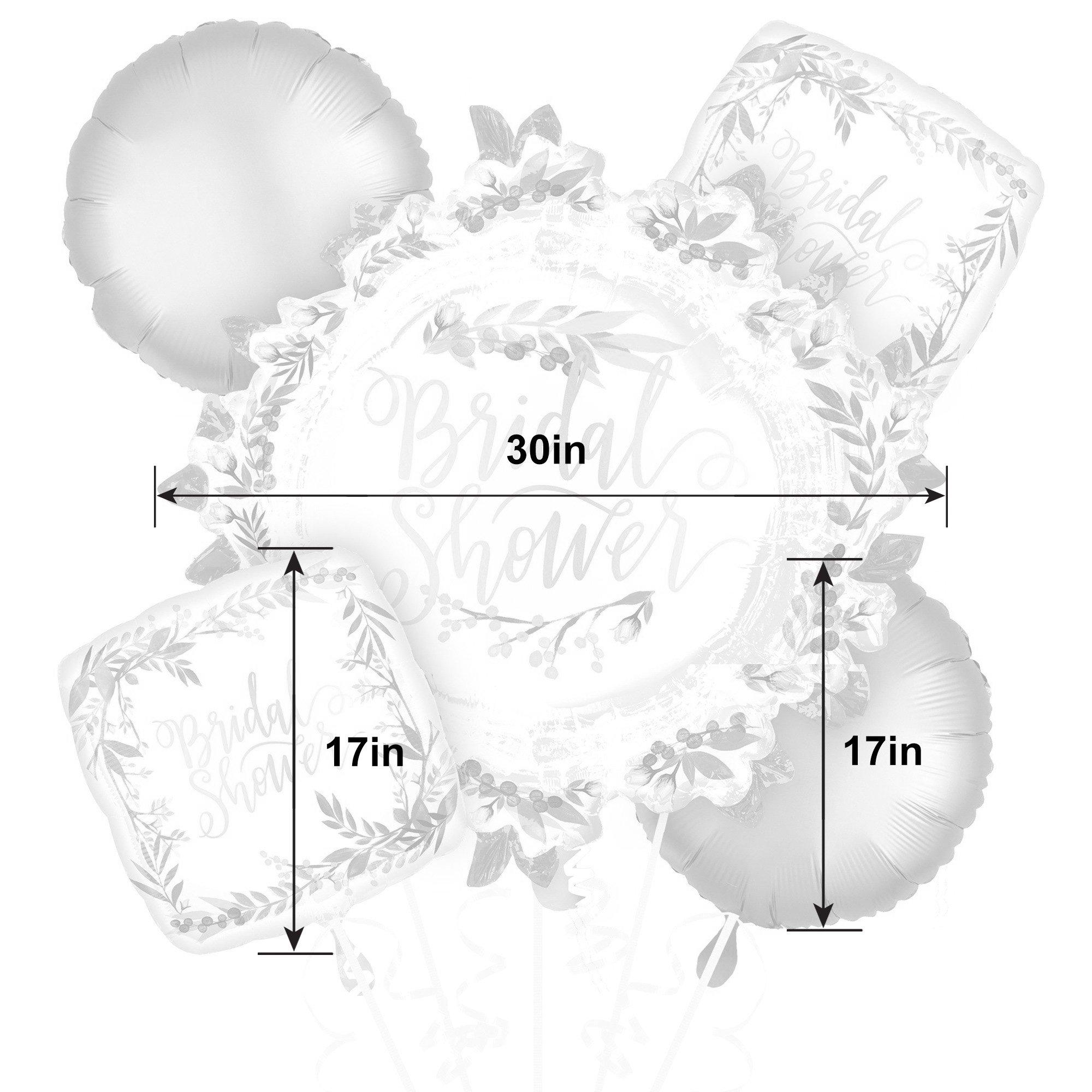 Floral Greenery Bridal Shower Foil Balloon Bouquet, 5pc